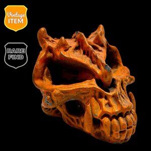 Vintage Resin Skull Demon Collectible Decor. RARE!